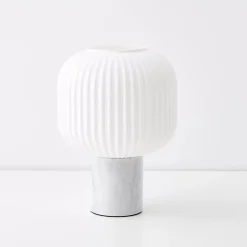Accordion Marble Table Lamp White