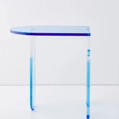 Arched Acrylic Side Table Blue