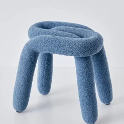 Berber Stool Boucle Blue