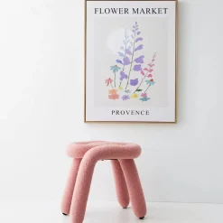 Berber Stool Boucle Pink