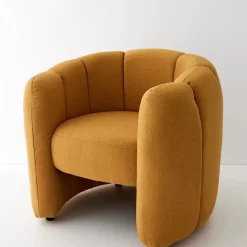 Bloom Boucle Accent Chair Mustard