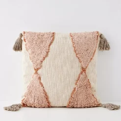 Boho Cotton Cushion With Insert Nude/Pink