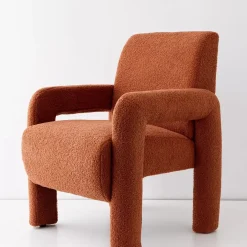 Boucle Accent Chair Terracotta