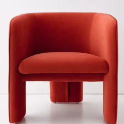 Bower Velvet Accent Chair Red