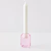 Briolette Crystal Taper Candle Holder Pink