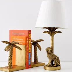 Charlie Chimp Resin Table Lamp Gold