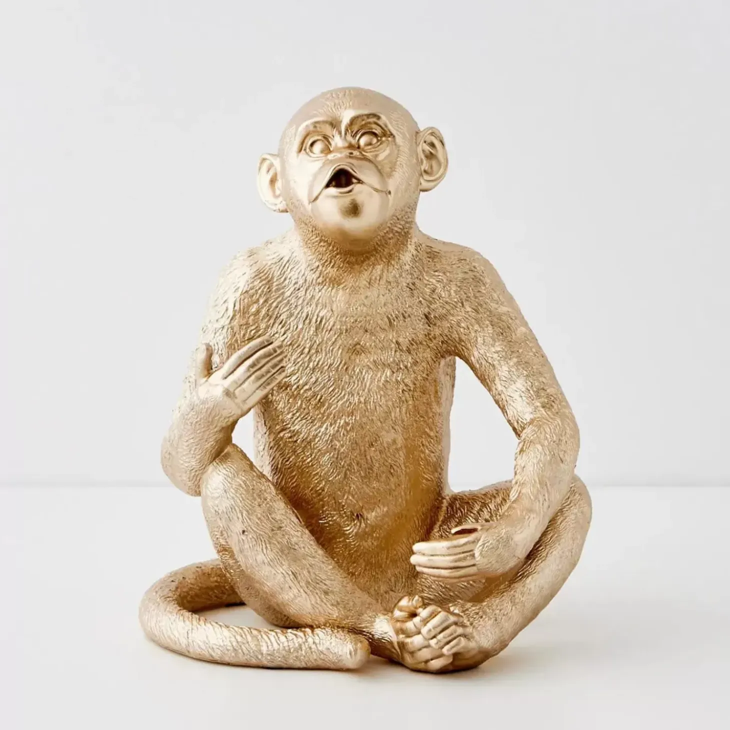 Charlie Chimp Resin Wine Holder Gold