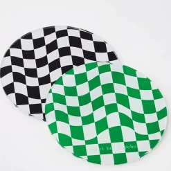 Check Acrylic Coaster Black