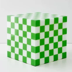 Checkerboard Acrylic Side Table Green