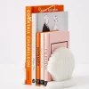 Clam Marble Bookends White