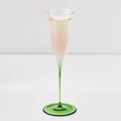 Coloured Bloom Champagne Glass Pink