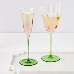 Coloured Bloom Champagne Glass Pink