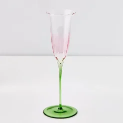 Coloured Bloom Champagne Glass Pink