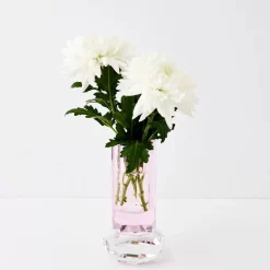 Cushion Crystal Cut Coloured Vase Pink