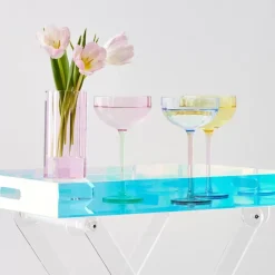 Cushion Crystal Cut Coloured Vase Pink