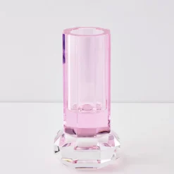 Cushion Crystal Cut Coloured Vase Pink