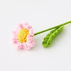 Daffodil Hand Knitted Crochet Flower Pink