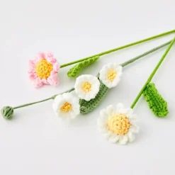 Daffodil Stem Hand Knitted Crochet Flower White