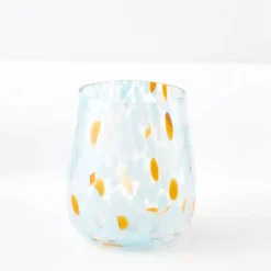Dotted Glass Tumbler Blue/Orange