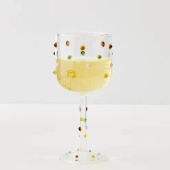 Dotted Wine Glass Clear