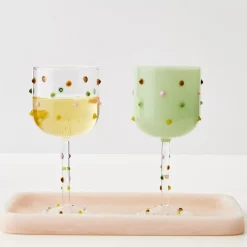 Dotted Wine Glass Clear