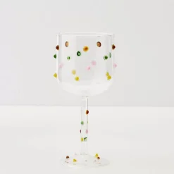 Dotted Wine Glass Clear