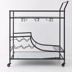 Double Decker Bar Cart Black