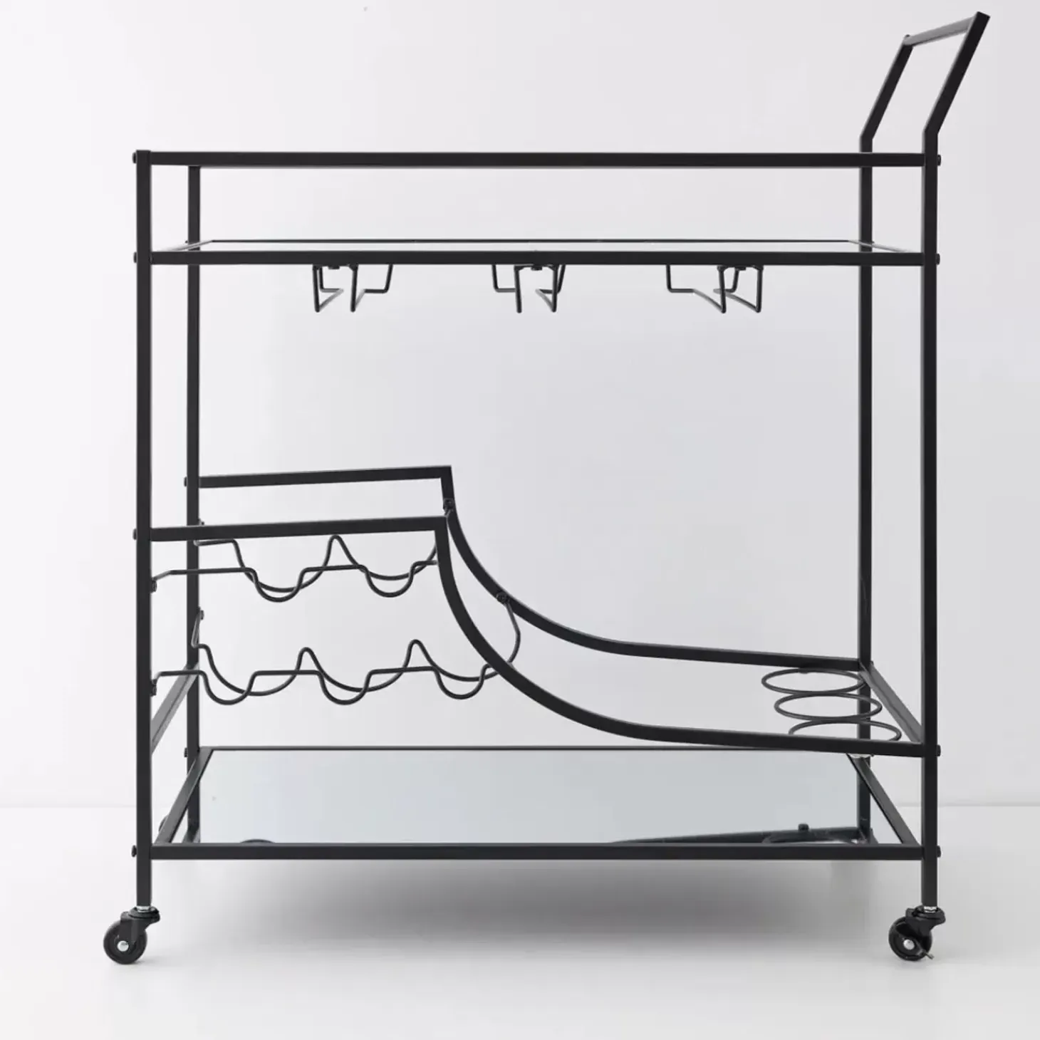 Double Decker Bar Cart Black