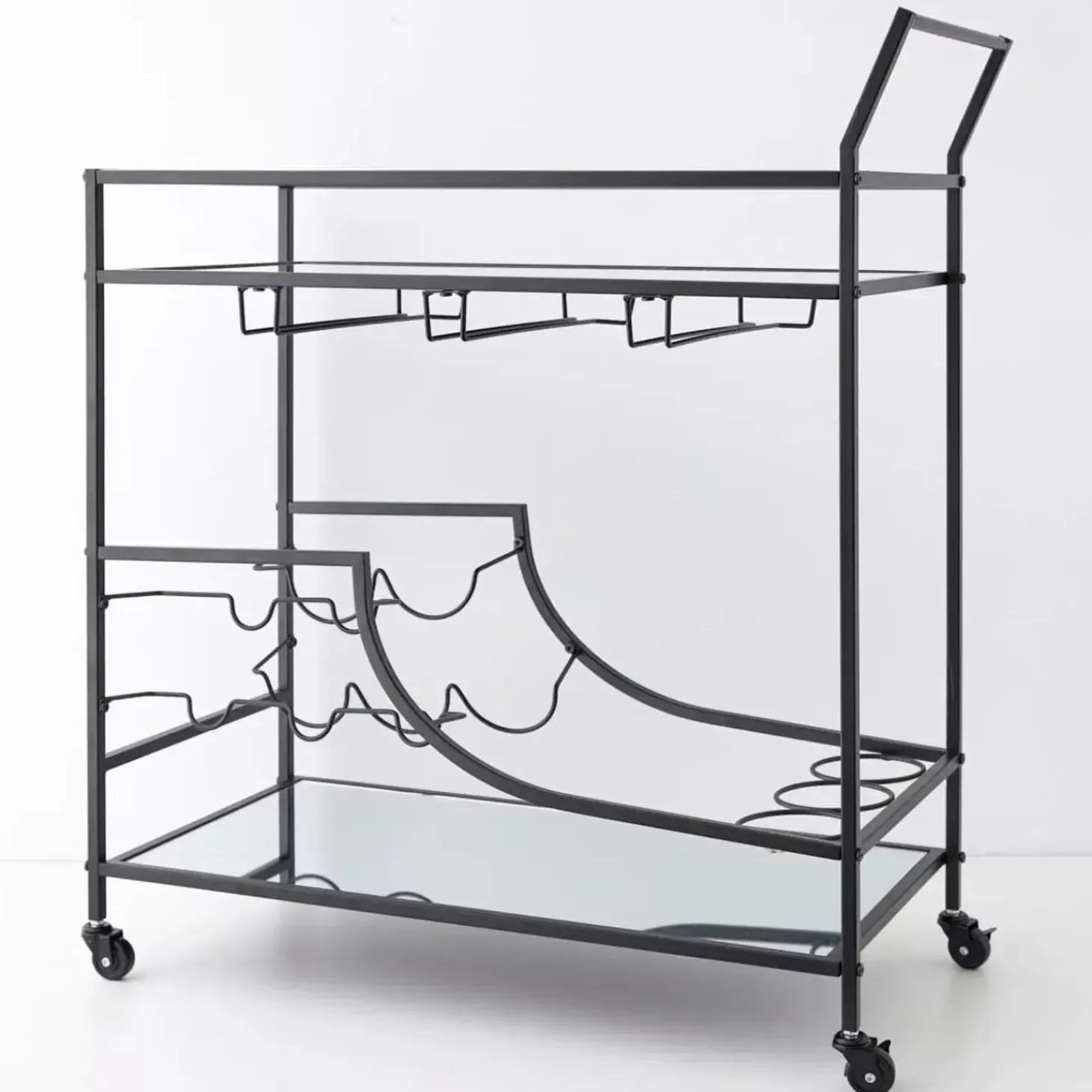 Double Decker Bar Cart Black