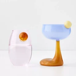 Droplet Cocktail Glass Blue