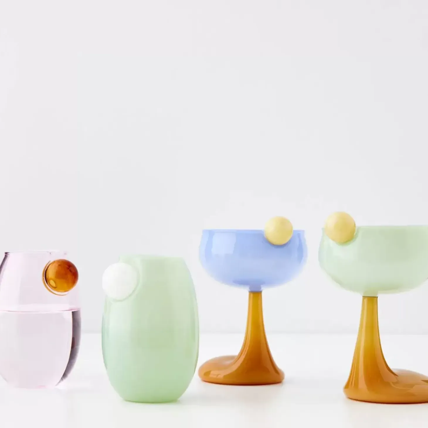 Droplet Glass Tumbler Set Pink