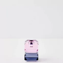 Edgy Crystal Taper Candle Holder Smoke Pink