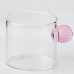 Glass Espresso Coffee Cup Pink