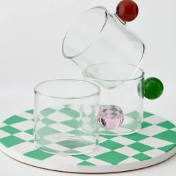 Glass Espresso Coffee Cup Pink