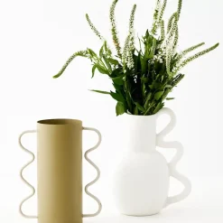 Grecian Ceramic Urn Vase White