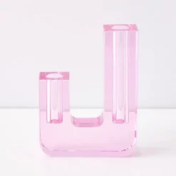 Infinity Crystal Cut Coloured Vase Pink
