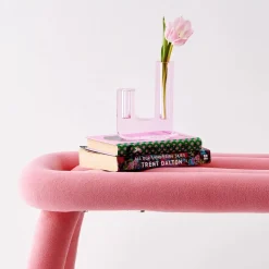 Infinity Crystal Cut Coloured Vase Pink