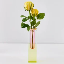 Kaleidoscope Ombre Acrylic Vase Yellow/Pink