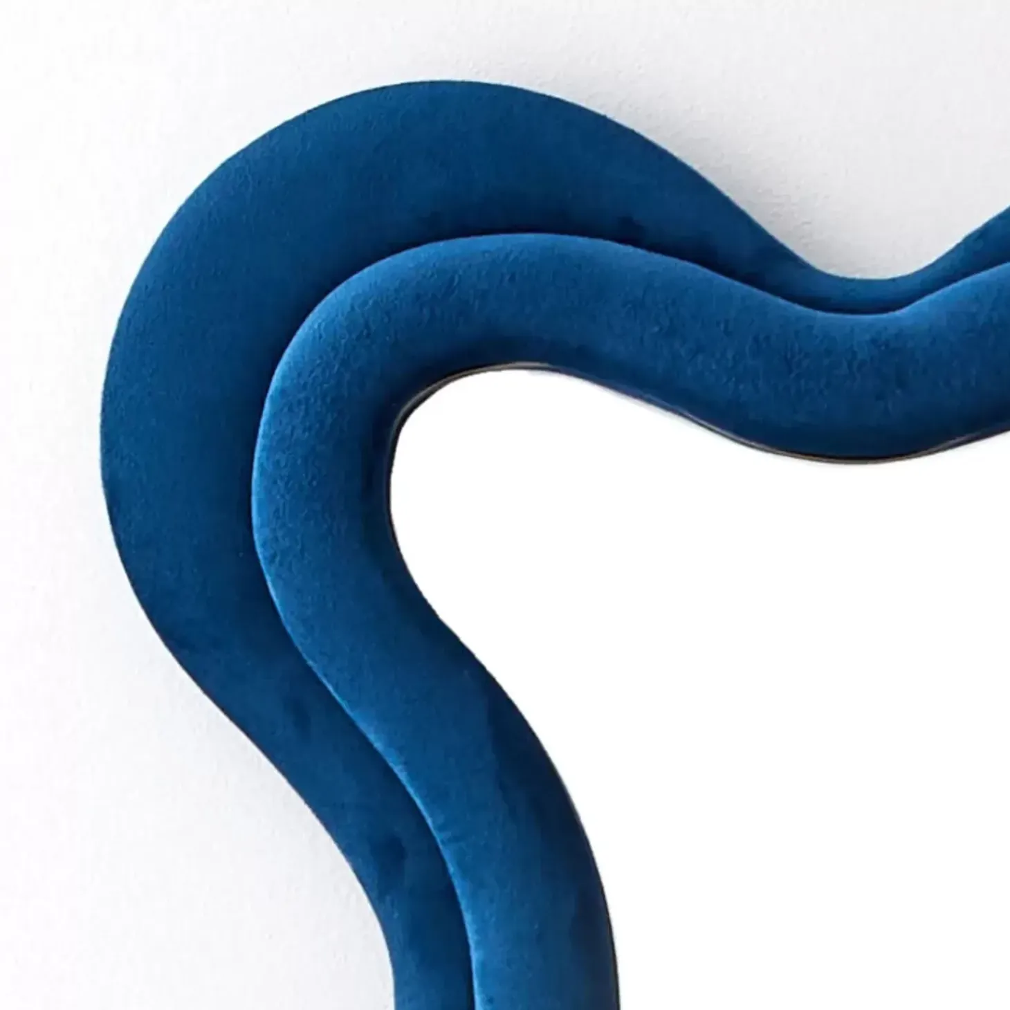 Kinked Wavy Velvet Full Length Mirror Blue