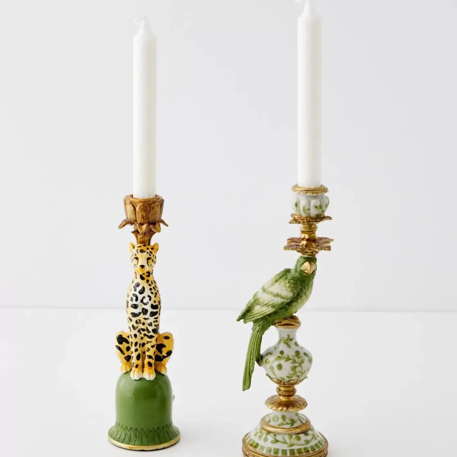 Leon Leopard Resin Candle Holder