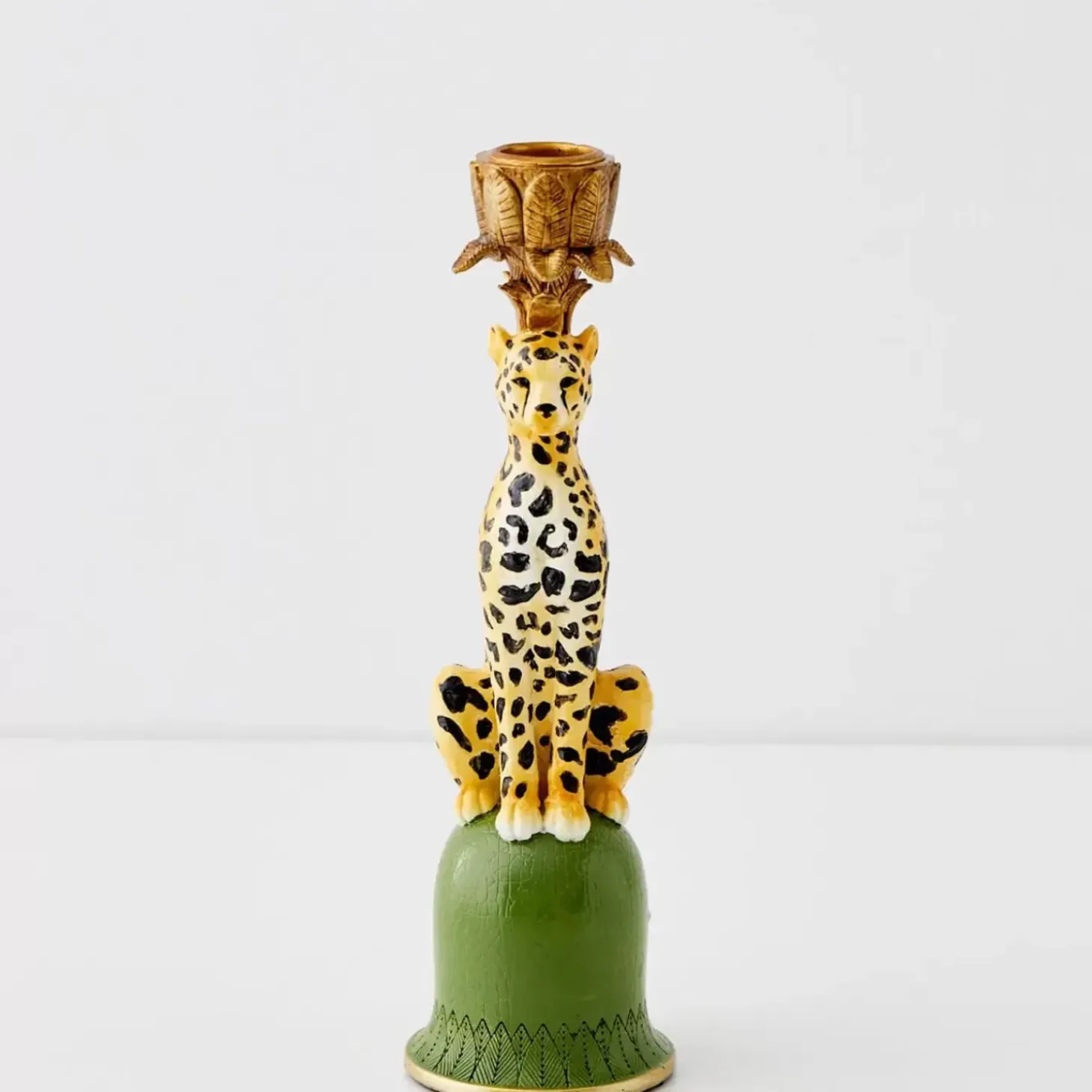 Leon Leopard Resin Candle Holder