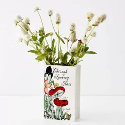 Looking Glass Ceramic Book Vase White