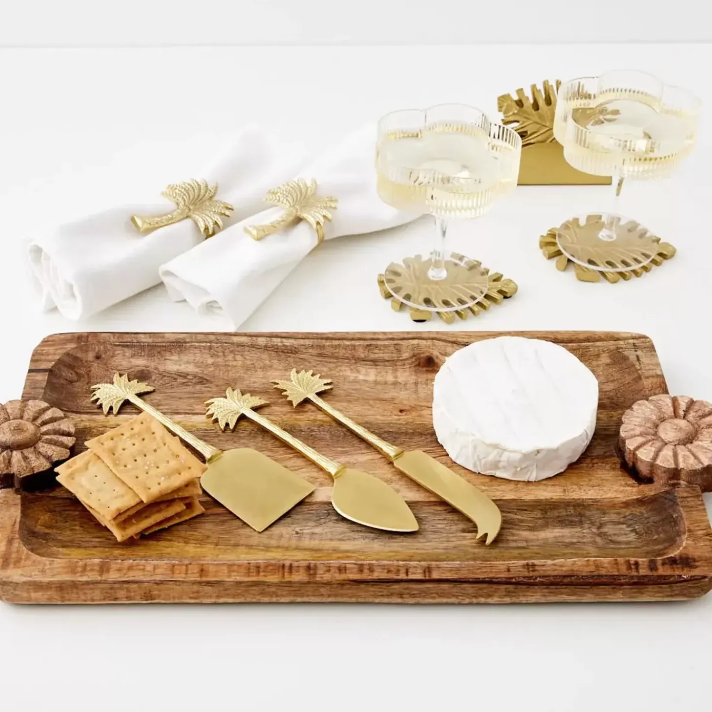 Miami Brass Cheese Knife Set