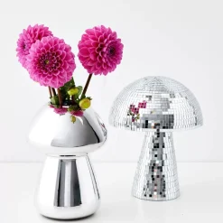Mushroom Glass Vase Silver