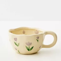 Painted Tulip Ceramic Mug Purple