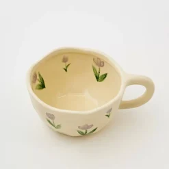 Painted Tulip Ceramic Mug Purple