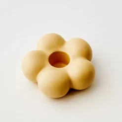 Petal Ceramic Taper Candle Holder Yellow