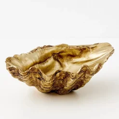 Resin Clam Sculpture Small Gold
