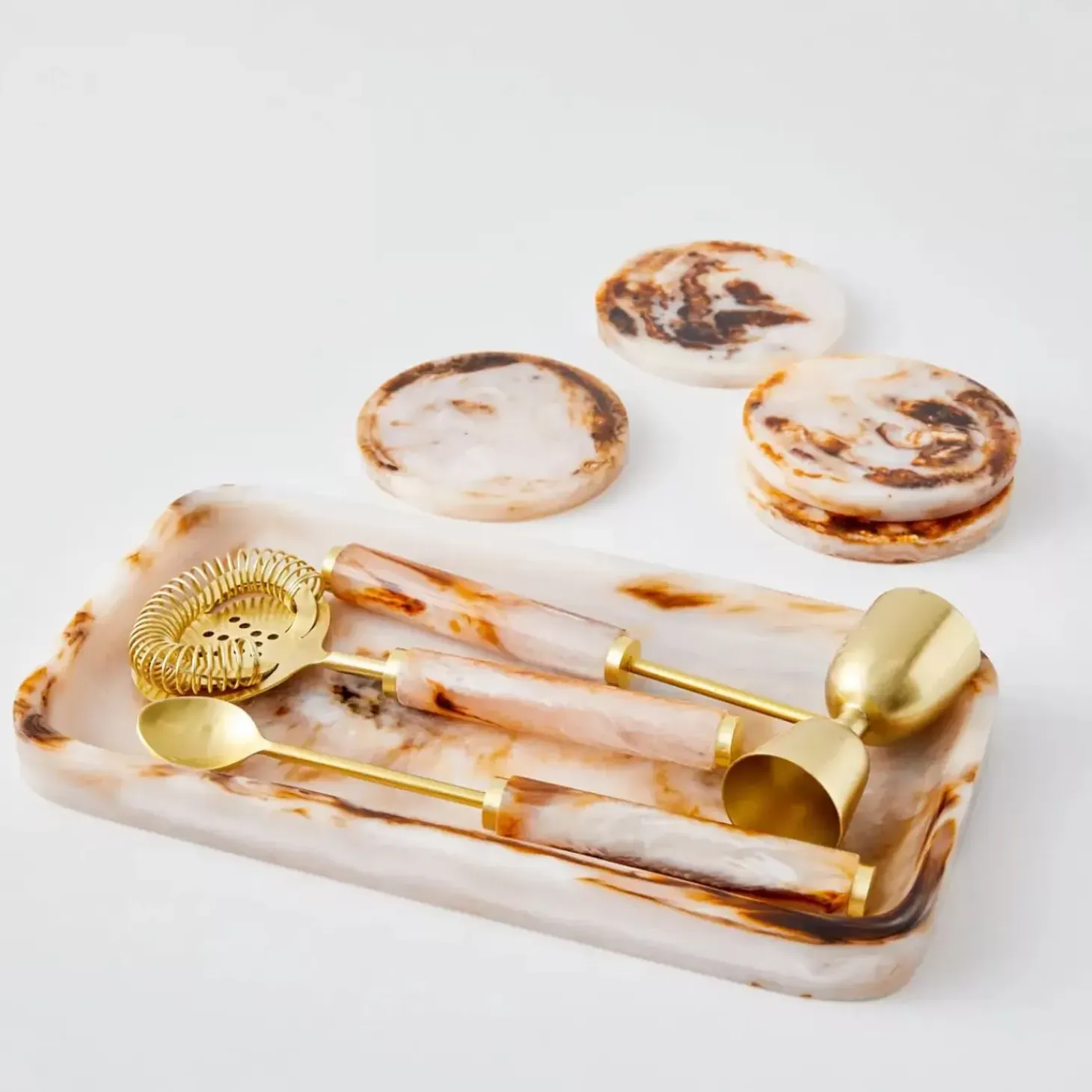 Resin Decorative Tray Tortoiseshell