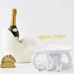 Ribbed Flower Champagne Glass Set Of 2